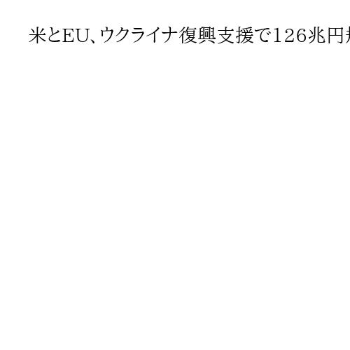 米とEU、ウクライナ復興支援で126兆円規模の計画　和平案の一環