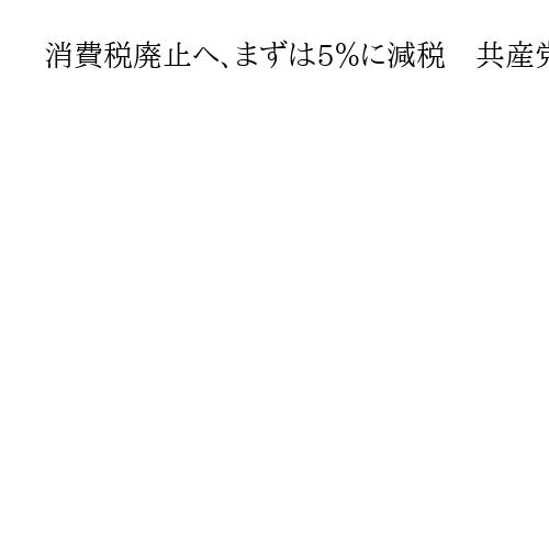 消費税廃止へ、まずは5％に減税　共産党・田村智子委員長