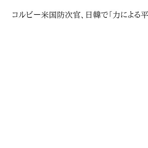 コルビー米国防次官、日韓で「力による平和」政策の課題推進