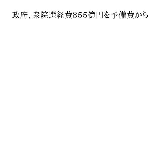 政府、衆院選経費855億円を予備費から支出へ　物価高を反映し、前回選より39億円増