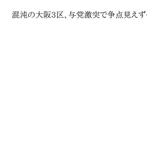 混沌の大阪3区、与党激突で争点見えず保守票の奪い合いに　焦点は「公明票の行方」