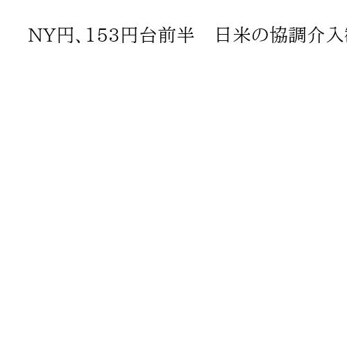 NY円、153円台前半　日米の協調介入観測が後退し、円売りドル買いが優勢