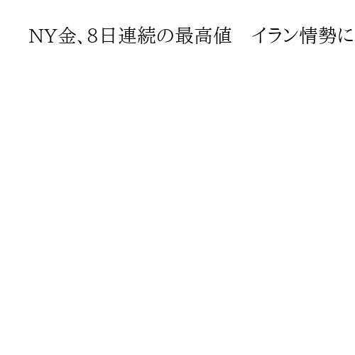 NY金、8日連続の最高値　イラン情勢にらみ逃避買い