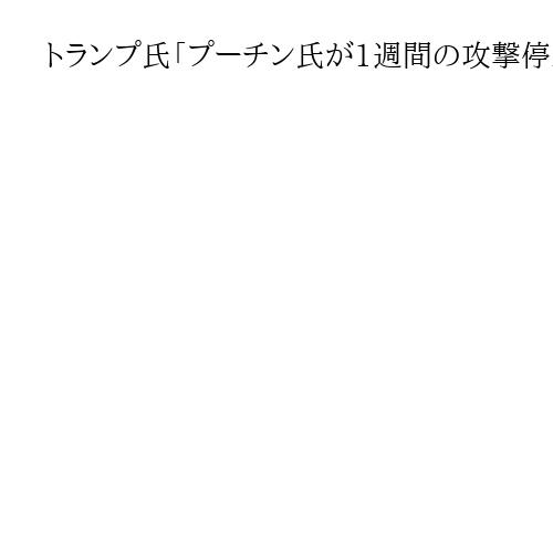トランプ氏「プーチン氏が1週間の攻撃停止で合意」　寒波に配慮「個人的に頼んだ」