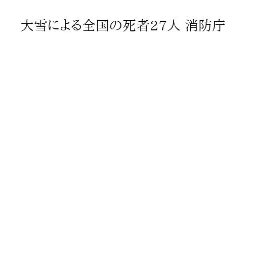 大雪による全国の死者27人 消防庁