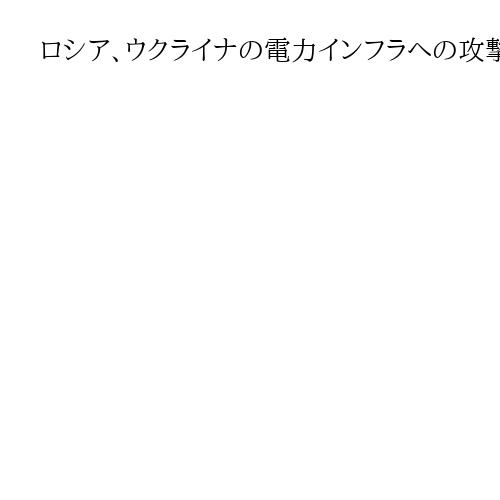 ロシア、ウクライナの電力インフラへの攻撃を再開か　米露ウクライナ第2回協議の前に