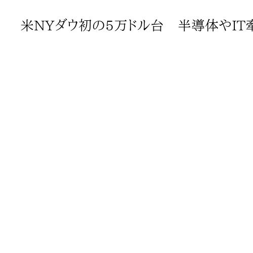米NYダウ初の5万ドル台　半導体やIT牽引、高値に警戒感も
