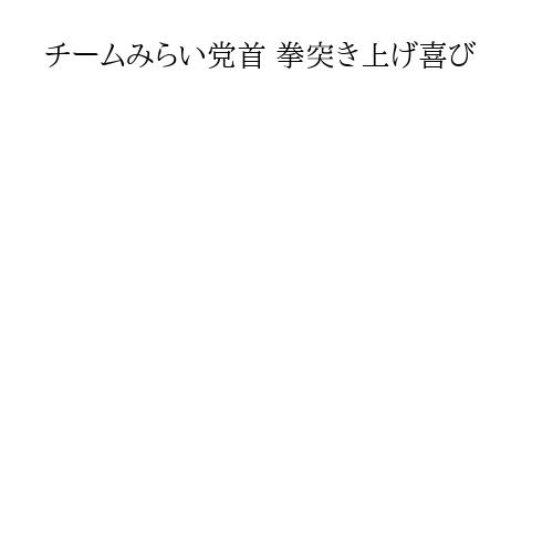 チームみらい党首 拳突き上げ喜び