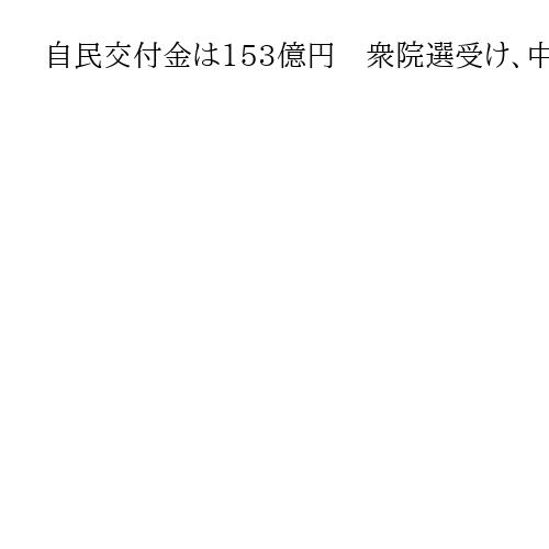自民交付金は153億円　衆院選受け、中道は23億円
