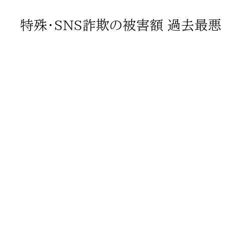 特殊・SNS詐欺の被害額 過去最悪