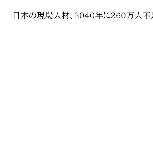日本の現場人材、2040年に260万人不足の試算　フィジカルAIで代替できるか