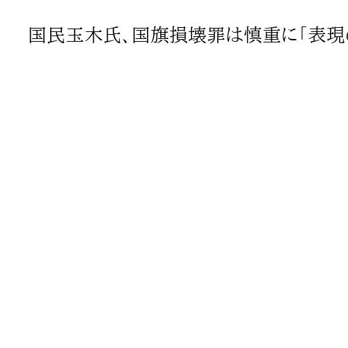 国民玉木氏、国旗損壊罪は慎重に「表現の自由との関係」自民田村氏は「日本国旗に適用を」