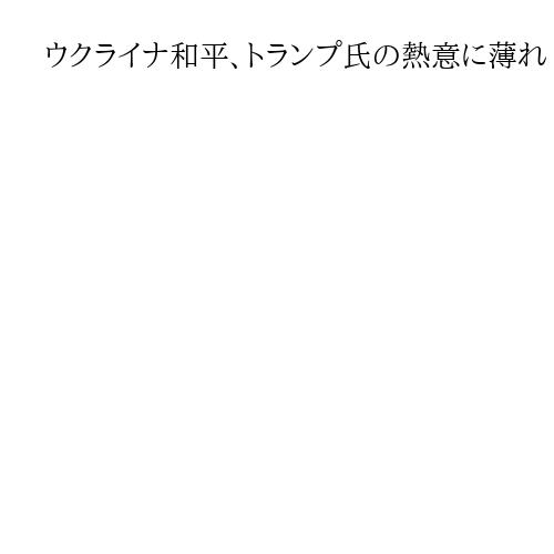 ウクライナ和平、トランプ氏の熱意に薄れ　「取引の名人」自認も…目立った進展なし