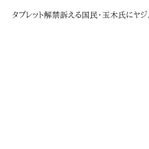 タブレット解禁訴える国民・玉木氏にヤジ、与党からか「数のおごりが早くも…品位に欠く」