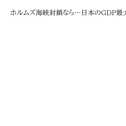 ホルムズ海峡封鎖なら…日本のGDP最大0・65％下押し　イラン作戦で、野村総研試算