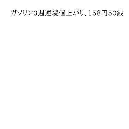 ガソリン3週連続値上がり、158円50銭　イラン緊迫…さらに大幅高の予想