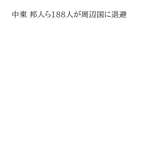中東 邦人ら188人が周辺国に退避