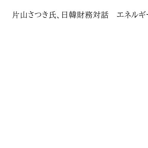 片山さつき氏、日韓財務対話　エネルギー安定供給へ連携確認　円安・ウォン安に深刻な懸念