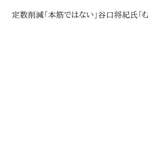定数削減「本筋ではない」谷口将紀氏「むしろ高すぎる歳費、手当こそ問題」