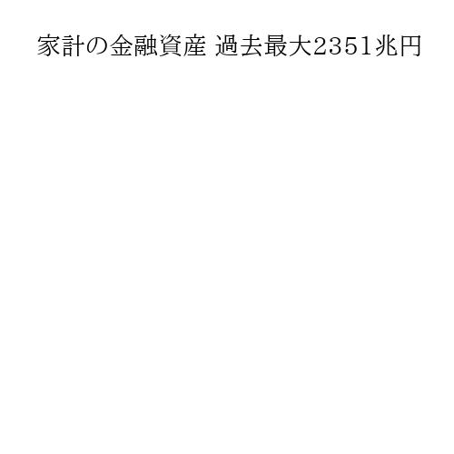 家計の金融資産 過去最大2351兆円