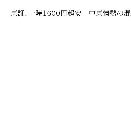 東証、一時1600円超安　中東情勢の混乱激化を警戒、原油先物相場の上昇が重荷に