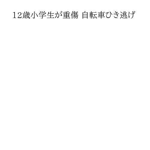 12歳小学生が重傷 自転車ひき逃げ