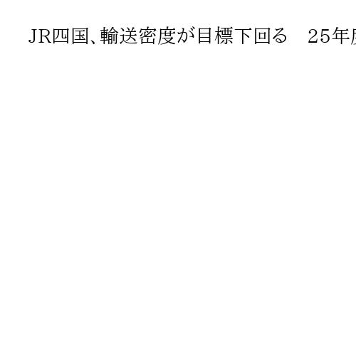 JR四国、輸送密度が目標下回る　25年度上期　3線区は沿線自治体と在り方議論へ