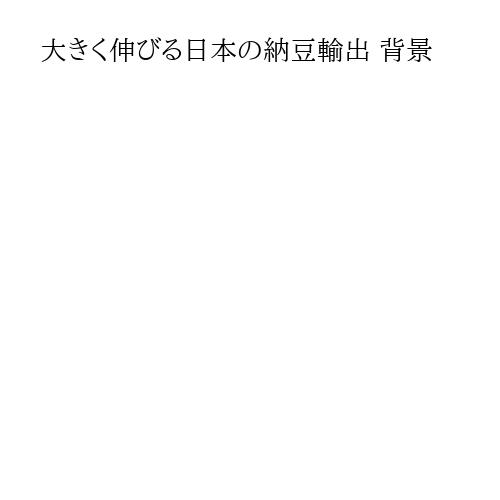 大きく伸びる日本の納豆輸出 背景